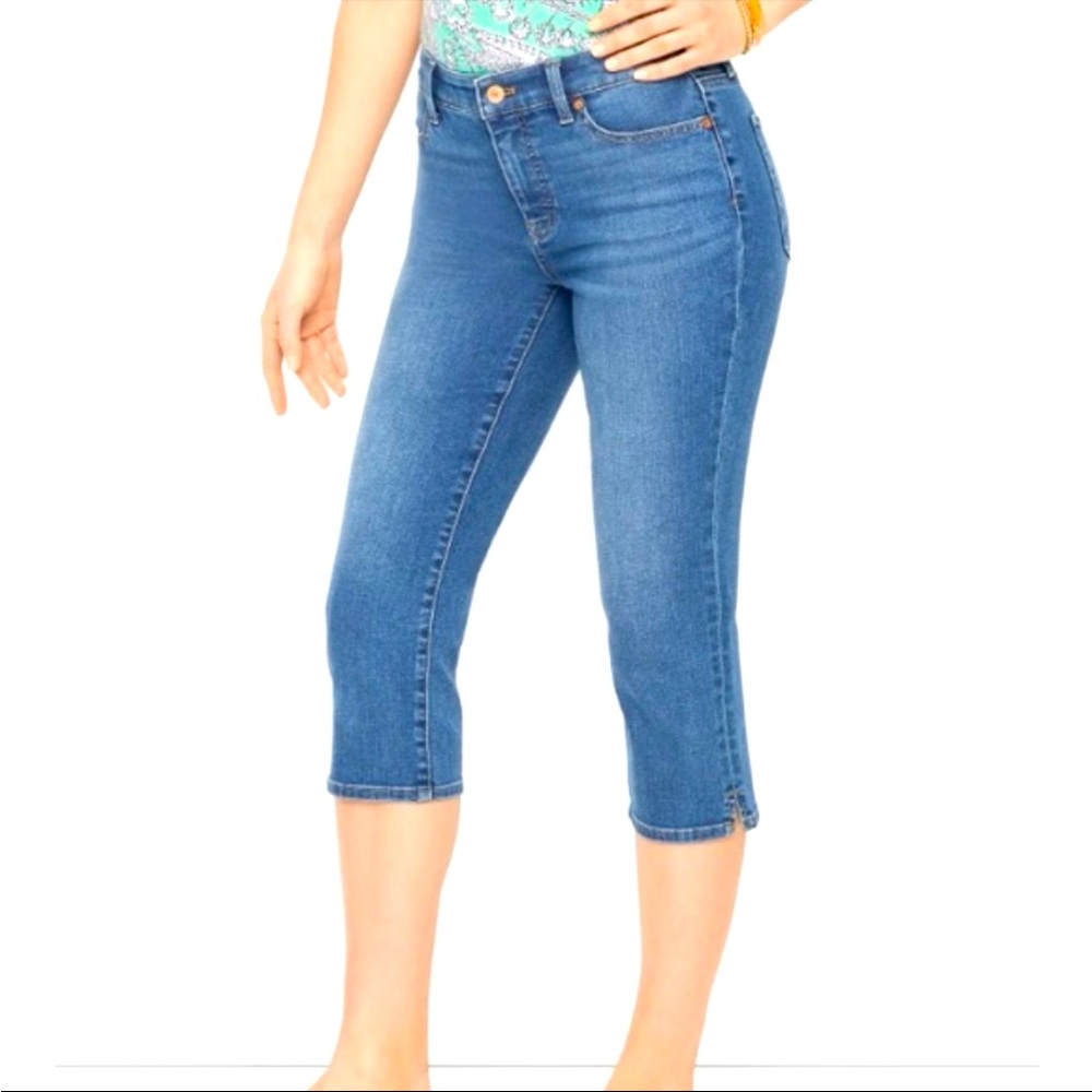 Talbots womens size 8 Pedal Pusher jean cropped blue jeans crop stretch NWT